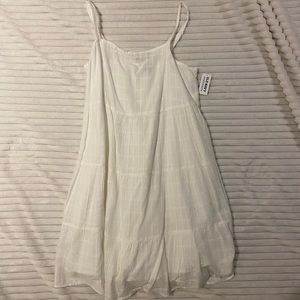 textured white mini dress